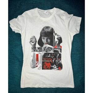 PULP FICTION Mia Wallace White T-shirt MEDIUM